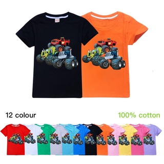 เสื้อยืด ผ้าฝ้าย 100% พิมพ์ลาย Blaze And The Monster Machines แฟชั่นฤดูร้อน สําหรับผู้ชาย 2020