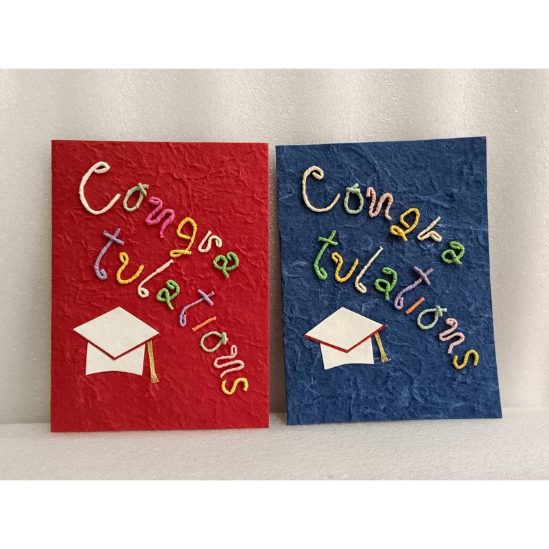 การ์ดอวยพรแสดงความยินดี จบการศึกษา Congratulations หมวกบัณฑิต diy แฮนเมด การ์ด ของขวัญ วันเกิด