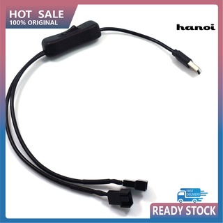 Hxl_5v 2 Way USB to 4 Pin อะแดปเตอร์แปลงสายเคเบิ้ล PC คอมพิวเตอร์ พัดลมเชื่อมต่อสายไฟ