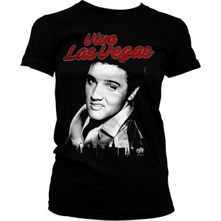 เสื้อผ้าผชเสื้อยืด ลาย Elvis Presley Viva Las VegasS-5XL