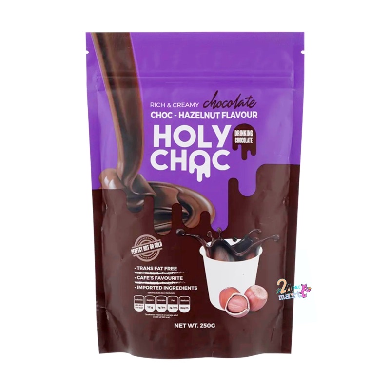 Holy Choc Hazelnut Chocolate Cocoa Mix เครื่องดื่ม โกโก้ ปรุง สำเร็จรูป รส ฮาเซลนัท  ชนิดผง  200 กรั