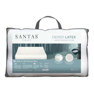 หมอนสุขภาพ LATEX SANTAS JUNIOR CONTOUR หมอนสุขภาพสำหรับเด็ก จาก SANTAS ผลิตและบรรจุไส้ในด้วยยางพารา ด้านนอกหุ้มด้วยเนื้อ