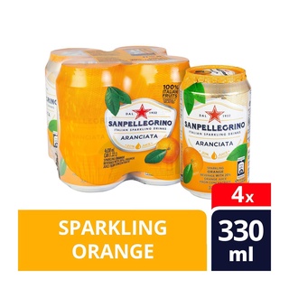 🌟พร้อมส่ง🌟 4 กระป๋อง San Pellegrino Fruit Beverage Aranciata 330 ml น้ำผลไม้อัดแก๊สธรรมชาติ รสส้ม ขนาด 330ml