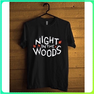 เสื้อยืดแขนสั้น ผ้าฝ้าย พิมพ์ลายโลโก้ Night in the Woods แฟชั่นฤดูร้อน สีดําสามารถปรับแต่งได้