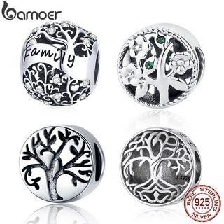 Bamoer Family Tree Bead Sterling Silver 925 Charm 5 style For Bracelet Necklace DIY Fashion Accessories BSC489