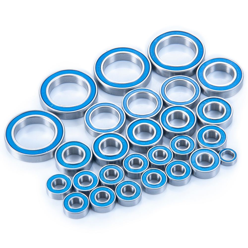 27 ชิ้นยางสีฟ้า-ปิดผนึก Chrome Steel Ball Bearing ชุดอัพเกรดสําหรับ 1/10 Traxxas TRX4 TRX-4 EREVO RC