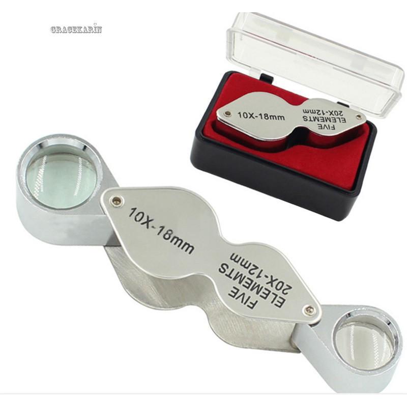 New Fashion♠♣♥♦10x/20x Dual Lens Folding Jewelry♠♣♥♦ Eye Loupe