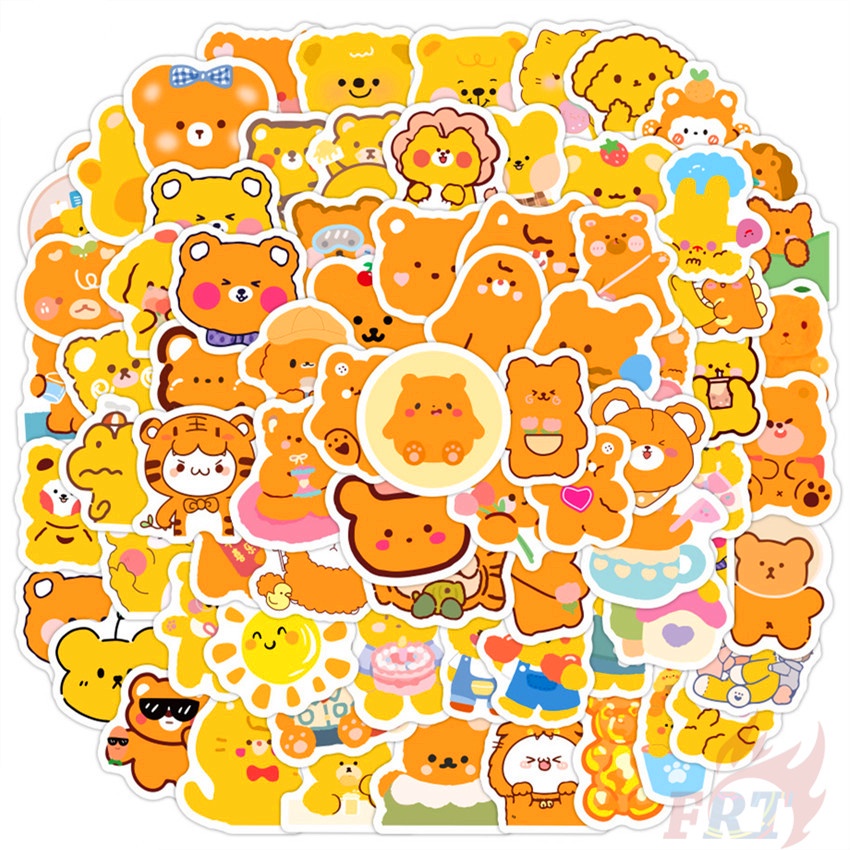 100Pcs/Set ❉ Q Cute Sunshine Bear's Daily Life Stickers ❉ DIY Fashion Doodle Decals Stickers