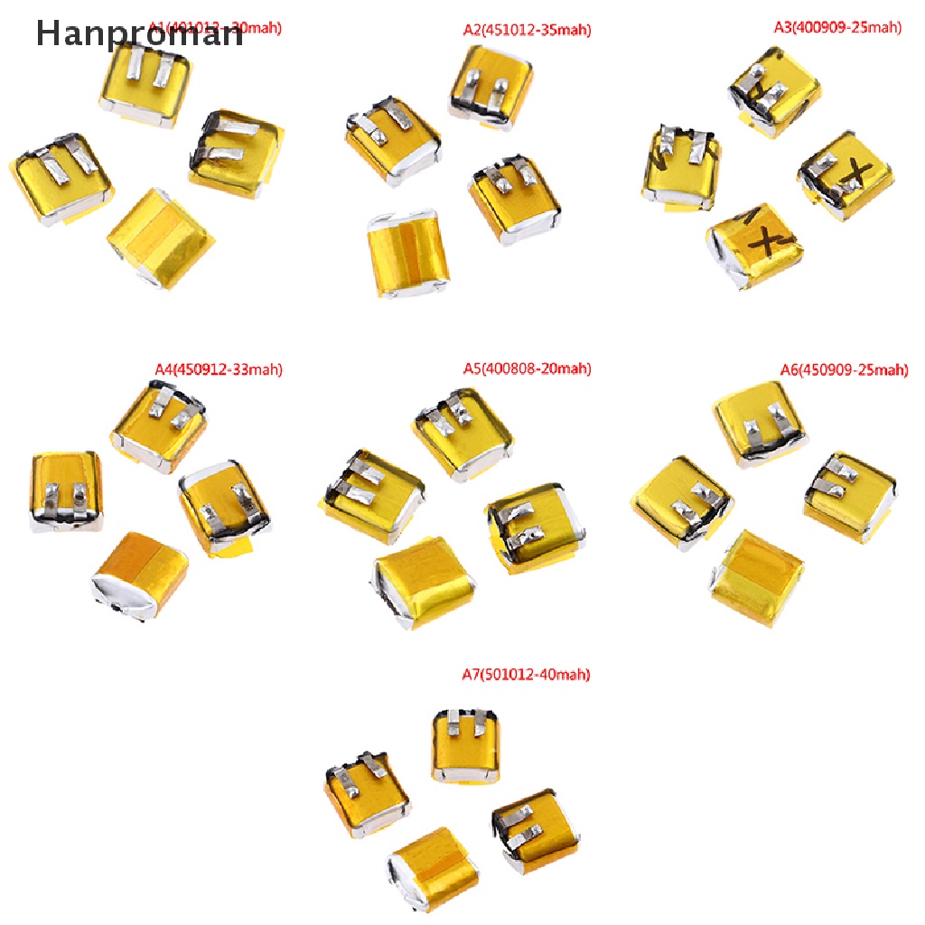 Hm> แบตเตอรี่ลิเธียมโพลิเมอร์ 3.7v 50mah 501012 30mah 400909 401012 4