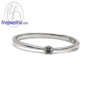 Finejewelthai-แหวนนิล-นิลแท้-แหวนพลอย-แหวนเงินแท้-พลอยประจำเดือนเกิด-Black-Spinel-Silver-Ring-Birthstone-R1360on