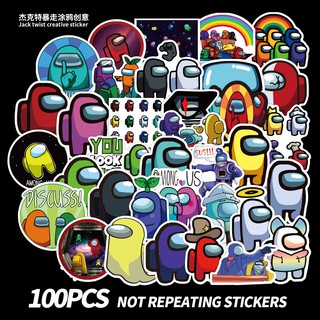 สติ๊กเกอร์ อมองอัส sticker Among us (C) 100 ชิ้น สติ๊กเกอร์ตกแต่ง ของเล่น ของขวัญ ของสะสม 🇨🇳