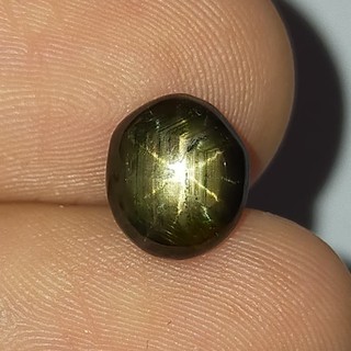 พลอย สตาร์ดำ บางกะจะ ธรรมชาติ แท้ ( Natural Black Star Sapphire ) หนัก 3.45 กะรัต