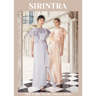 SIRINTRA The Fairy Pearl - Darlene Dress  ชุดเดรสยาว ทรงตรง แขนระบาย ผ้าซาติน