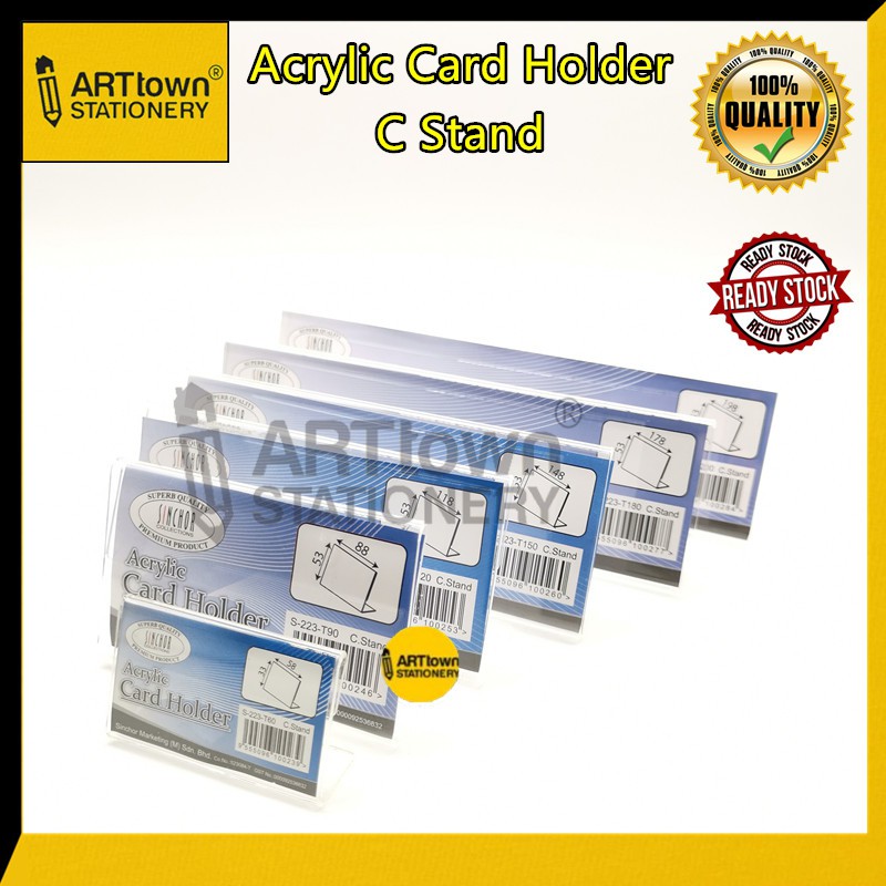 ACRYLIC CARD HOLDER (C Stand) / CLEAR ACRYLIC SIGN DISPLAY STAND TABLE NAME PRICE TAG MENU