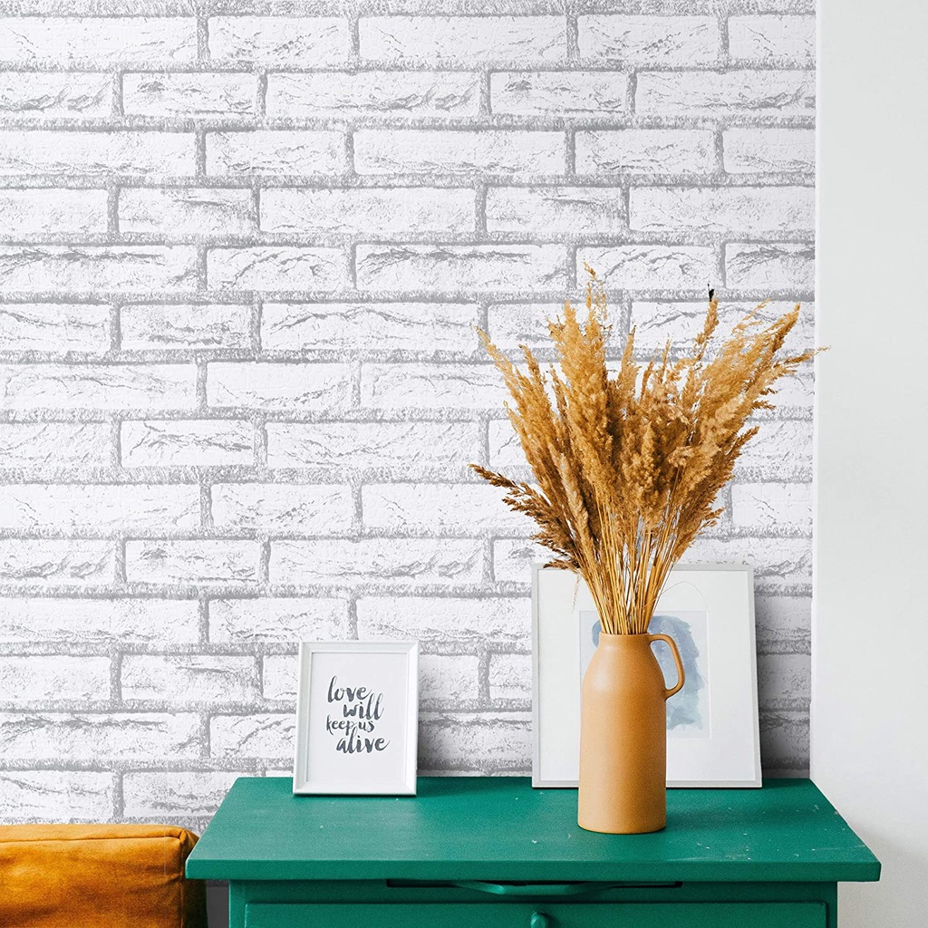 วอลเปเปอร์ สติกเกอร์ ติดผนัง กาวในตัว PVC มีกาวในตัว ขนาด 0.45x10 เมตร BH20 - รูปที่ 5