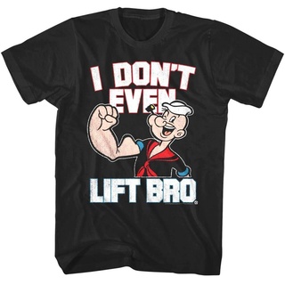 [COD]เสื้อยืดแขนสั้นลําลอง คอกลม ผ้าฝ้าย 100% พิมพ์ลายการ์ตูนตลก The Sailorman Popeye I Dont Even Lift BRO สีดํา สําหรั