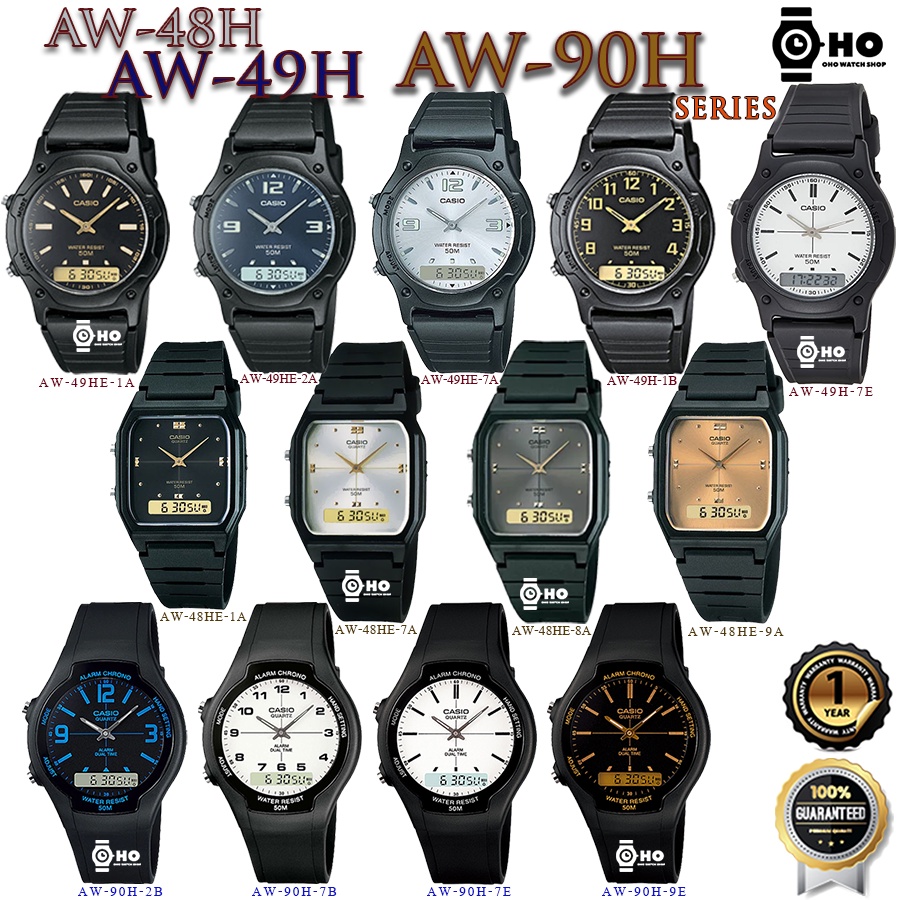 CASIO รุ่น AW-48 AW-49H-1A,AW-49H-1E,AW-49H-7A,AW-49HE-2,AW-49HE-7E AW-90H-2B AW-90H-7B AW-90H-7E AW