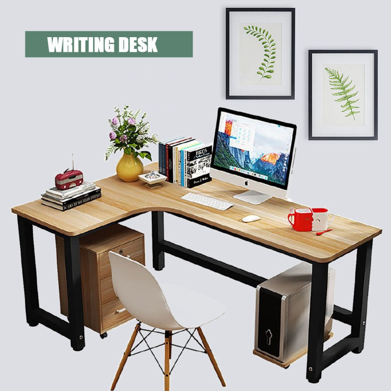 L-Shaped Corner Computer Desk PC Workstation for Home Office Wooden Laptop Table 