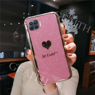 เคสโทรศัพท์OPPO A93 2020 New Cover Handphone Case Fashion Couple Bling Gold Glitter Be Loved Silicone เคส OPPO A93