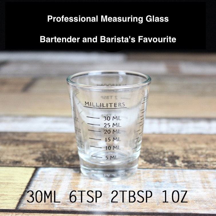 30ml / 1oz One Shot Espresso Shot Glass ถ้วยตวง BlackShot Glass พร้อมเส้นวัด