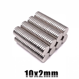 10ชิ้น แม่เหล็กนีโอดิเมียม 10x2มิล กลมแบน 10*2มิล Magnet Neodymium 10*2mm แม่เหล็กแรงสูง 10x2mm แม่เหล็ก อุปกรณ์ DIY