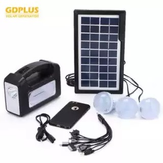 SOLAR LIGHTING SYSTEM GDPLUS รุ่น GD-7/GD-8017 ชาร์จไฟด้วยไฟบ้าน/USB หรือพลังงานแสงอาทิตย์ ผ่านแผงโซลาร์เซลล์