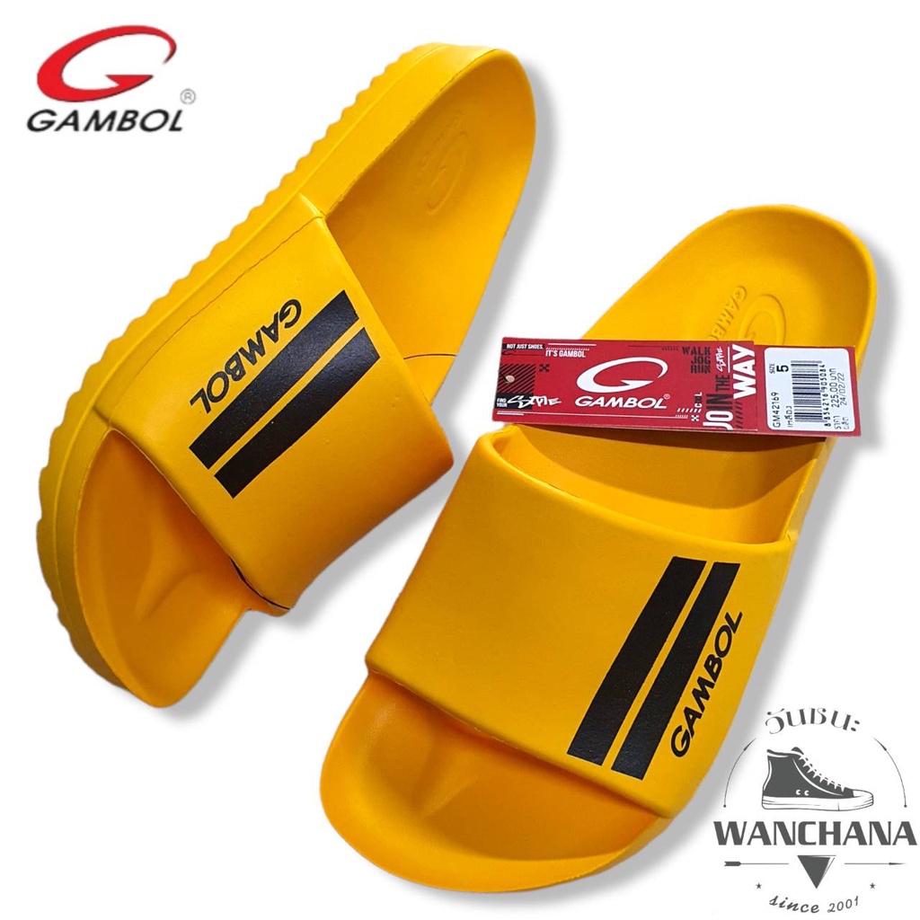 💥รองเท้าแตะGambol รุ่น42169💥 GAMBOL แกมโบล รองเท้าแตะ  รองเท้าแตะชายหญิง Size 4-9