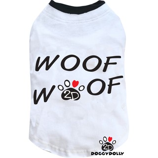 Pet cloths -Doggydolly  เสื้อผ้าแฟชั่น เสื้อผ้าสัตว์เลี้ยง เสื้อผ้าหมาแมว เสื้อยืด   T591 สีขาว