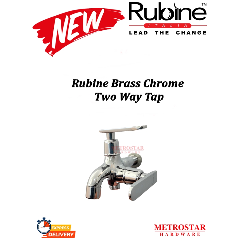 Rubine ก๊อกน้ําทองเหลือง โครเมี่ยม สองทาง (RT-JA-201UC)