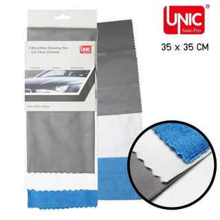 ผ้าไมโครไฟเบอร์ Unic 3 Step  ผ้าเนื้อละเอียด ผ้าเช็ดกระจก และ ผ้าอเนกประสงค์