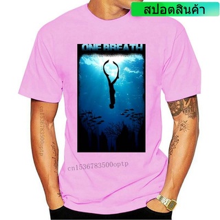 tshirtเสื้อยืดคอกลมฤดูร้อนขายดี เสื้อยืดลําลอง แขนสั้น พิมพ์ลาย One Breath Dive Apnoe Ocean Sea เหมาะกับฤดูร้อน สําหรับผ