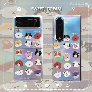 เคสโทรศัพท์มือถือ แบบแข็ง แต่งเลเซอร์ สําหรับ Samsung Galaxy Z FOLD Flip 2 3 4 PC 5G