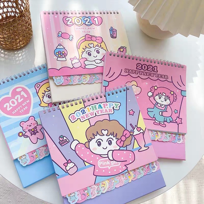 พร้อมส่ง ปฏิทินตั้งโต๊ะ 2021 ปฏิทินการ์ตูน calendar