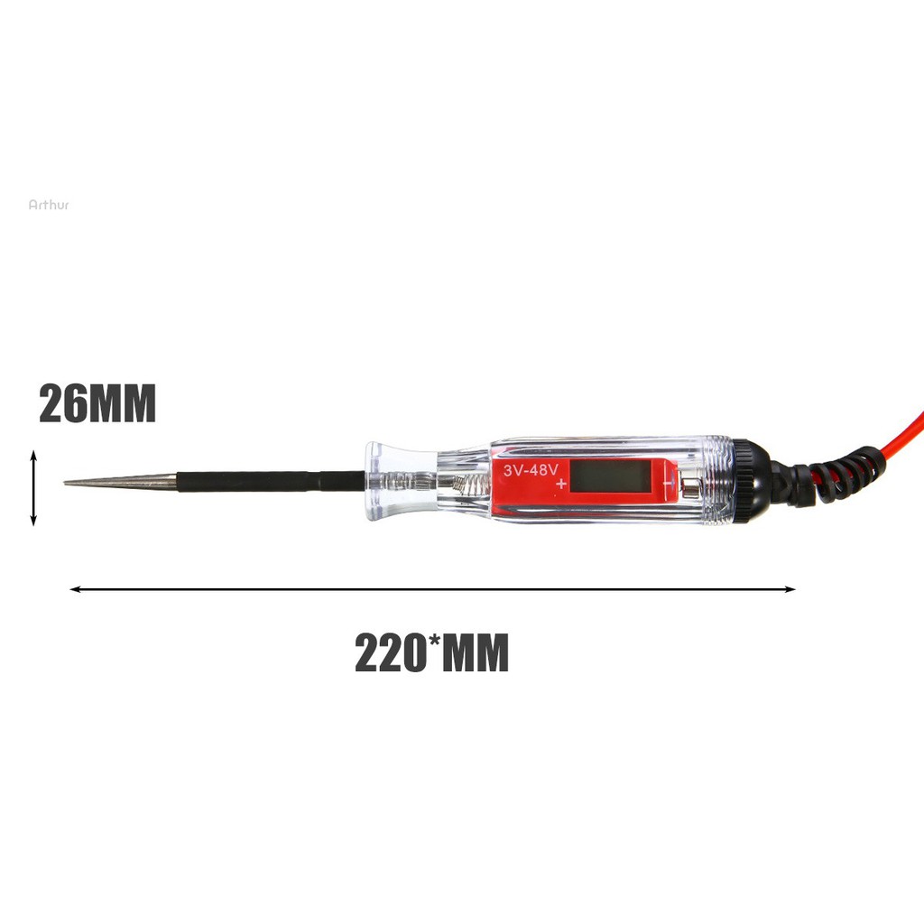 3V-48V Digital Electric Circuit LCD Tester Light Car Trailer RV Snowmobile Pen