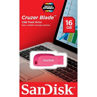 SanDisk Flash Drive CRUZER BLADE 16GB Pink USB2.0 (SDCZ50C_016G_B35PE) Memory แฟลชไดร์ฟ แซนดิส ประกัน Synnex 5ปี