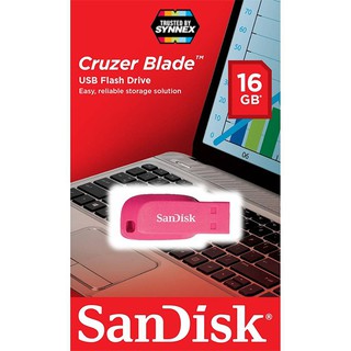 SanDisk Flash Drive CRUZER BLADE 16GB Pink USB2.0 (SDCZ50C_016G_B35PE) Memory แฟลชไดร์ฟ แซนดิส ประกัน Synnex 5ปี