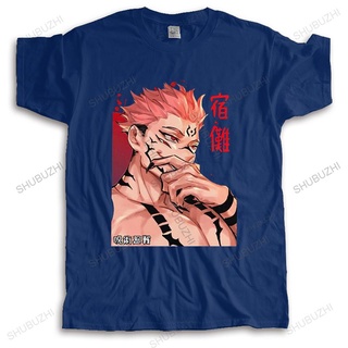 ROUND คอลูกเรือเสื้อยืดแขนสั้นลําลอง ผ้าฝ้าย พิมพ์ลายอนิเมะ Ryomen Sakuna Jujutsu Kaisen สไตล์คลาสสิก สําหรับผู้ชาย-4XL