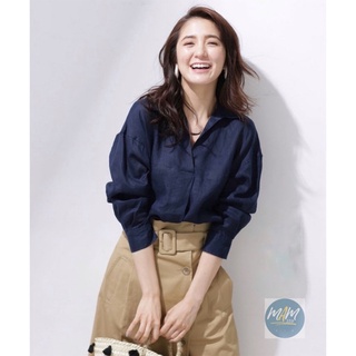 ยู นิ โคล่   เสื้อเชิ้ตลินิน 100% PREMIUM LINEN คอวีปก มือสอง สภาพเหมือนใหม่ WOMEN