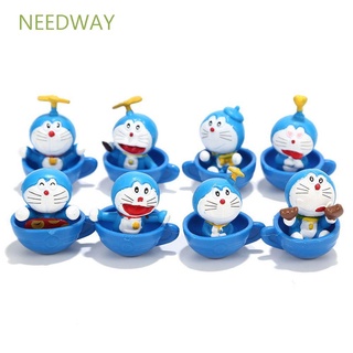 Needway โมเดลฟิกเกอร์รูปโดราเอมอนขนาดมินิสําหรับตกแต่งบ้านตุ๊กตา 8ชิ้น/ชุด