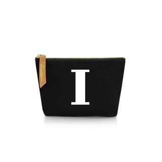 กระเป๋าผ้าลายอักษร ALPHABET  Pouch Coin Bag BLACK  I