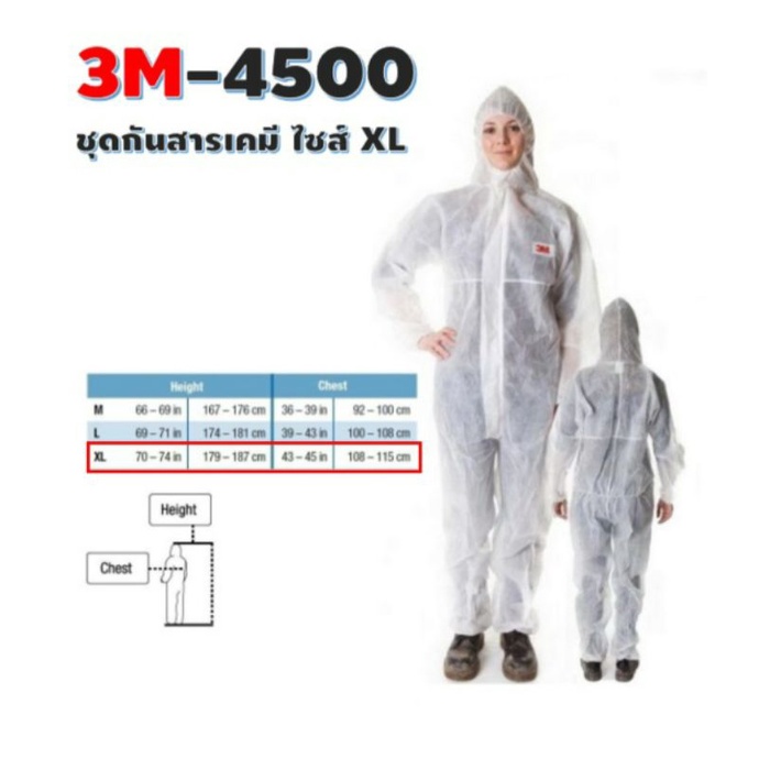 3M 4500 ชุด PPE Size XL