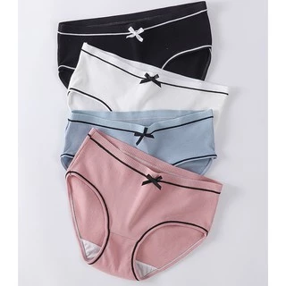 #320 🎀กางเกงในผ้าลื่น🎀 สไตส์นักเรียนเกาหลี เอวเซ็กซี่ ระบายความร้อน แต่งโบว์น่ารัก ส่งของเร็วด้วยทันใจ COK