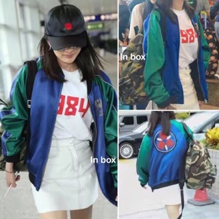 เสื้อ Jacket  สีน้ำเงินสลับเขียว brand korea