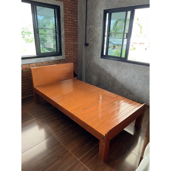 เตียงไม้สักแท้ขนาด3.5ฟุต