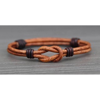 Leather Love Knot Bracelet - Eternal Knot Bracelet Adjustable Bracelet Celtic Bracelet Mens