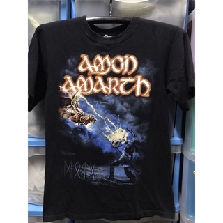 เสื้อยืดผ้าฝ้ายพิมพ์ลายขายดี เสื้อยืดวงร็อคAmonAmarthแท้