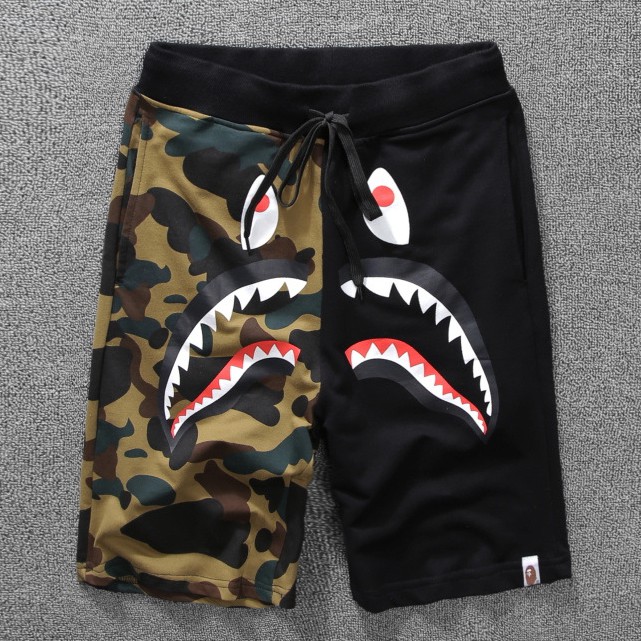 ฤดูร้อนใหม่ bape Camouflage Ape Head กางเกงขาสั้นผู้ชายผู้หญิงกางเกงชายหาด