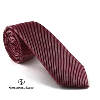 Giorgio Del Sarto Necktie Red Fabric Texture เนคไทสีแดงมีเท็กเจอร์
