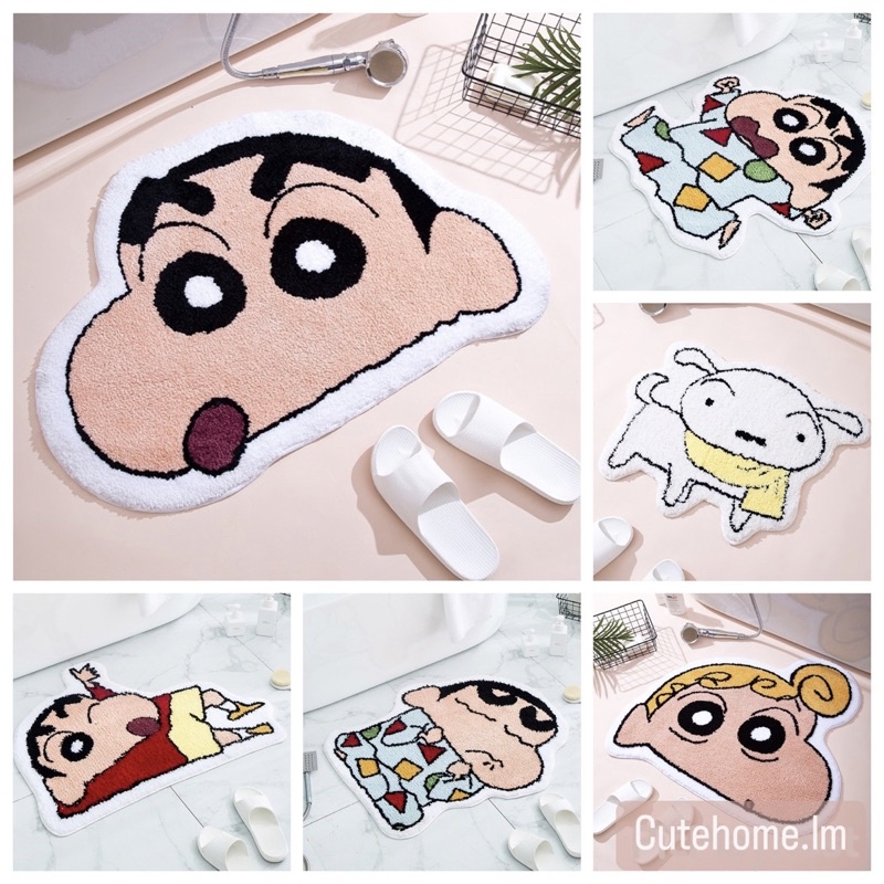 พร้อมส่ง พรมแต่งห้องชินจัง พรมขนนุ่ม พรมเช็ดเท้าชินจัง สไตล์เกาหลี ลายชินจังสุดน่ารัก