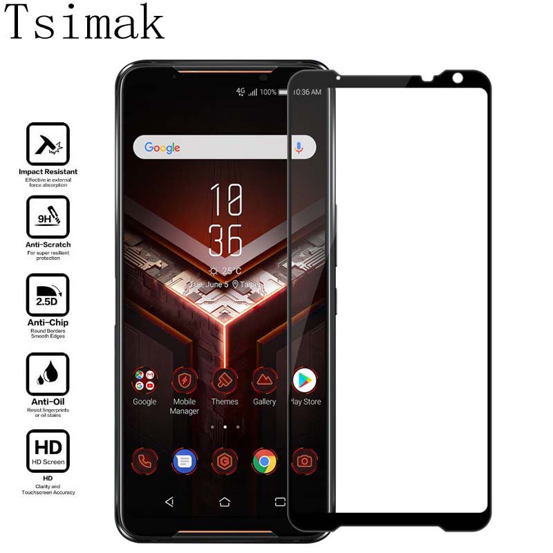 Asus Rog Phone ZS600KL กระจกเทมเปอร์ปกป้องหน้าจอ Asus Rog ฟิล์มกระจกเต็มจอ